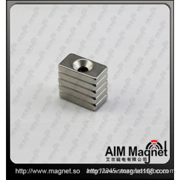 n52 20x20x10 Magnet with two countersunk hole